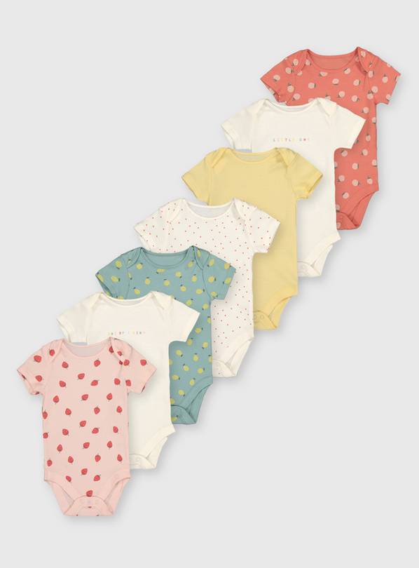 Fruit Print Bodysuits 7 Pack - 3-6 months